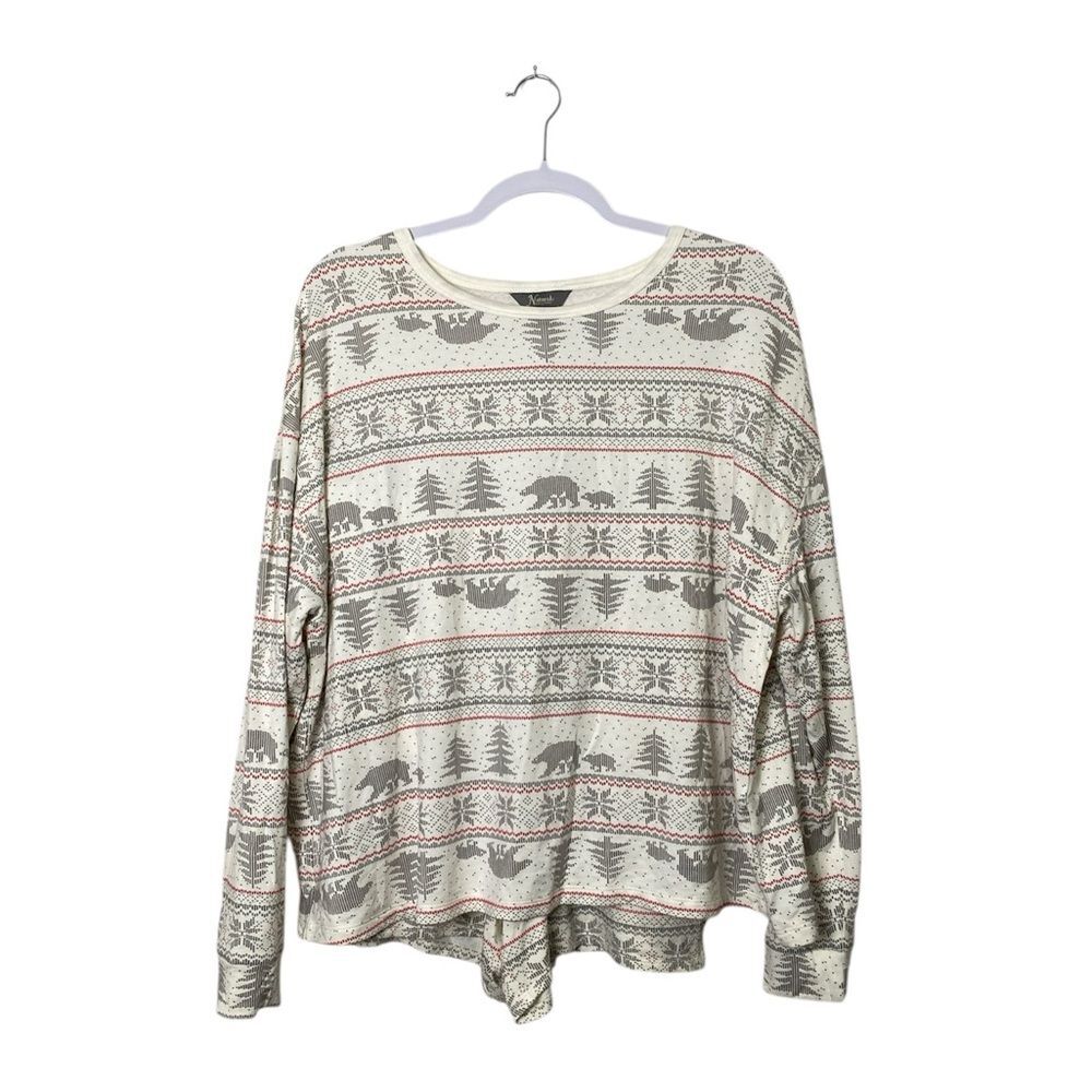 Natural Reflections Lounge Set | Bear Print Top & Shorts | Size M | Cute & Cozy